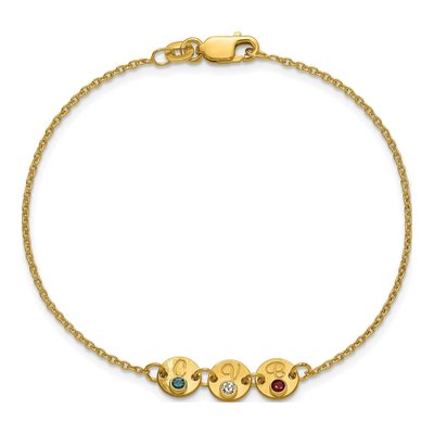 14K Yellow Gold Personalized 3-Disc Bracelet – view 4
