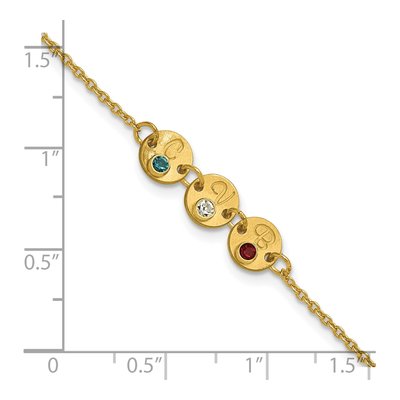 14K Yellow Gold Personalized 3-Disc Bracelet – view 5
