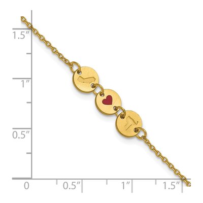 Gold-Plated Sterling Silver Personalized State Heart Disc Bracelet – view 5