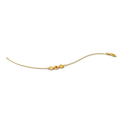 Gold-Plated Sterling Silver Personalized State Heart Disc Bracelet – view 7