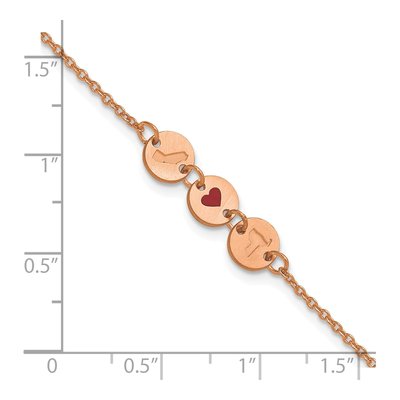 Rose Gold-Plated Sterling Silver Personalized State Heart Disc Bracelet – view 5