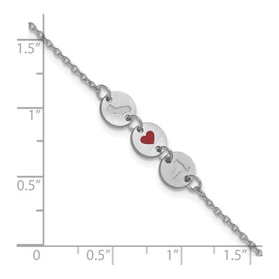 Sterling Silver Personalized State Heart Disc Bracelet – view 5