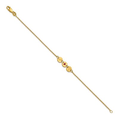 14K Yellow Gold State Heart Disc Bracelet – view 2
