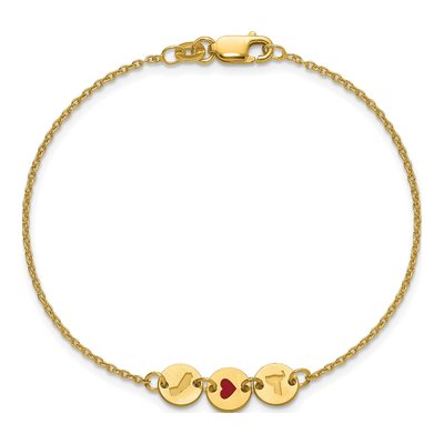 14K Yellow Gold State Heart Disc Bracelet – view 4