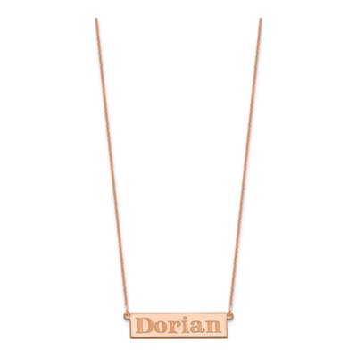 14K Rose Gold Personalized Name Bar Necklace – view 2