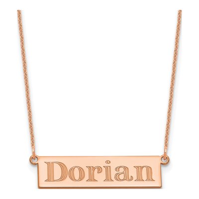 14K Rose Gold Personalized Name Bar Necklace