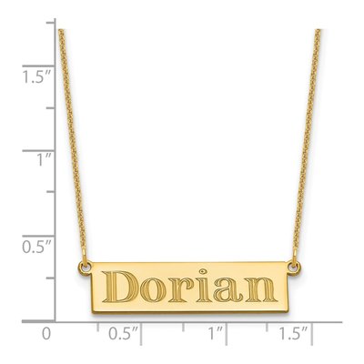 14K Yellow Gold Personalized Name Bar Necklace – view 3