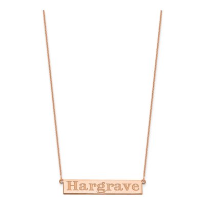 14K Rose Gold Personalized Name Bar Necklace – view 2