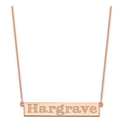14K Rose Gold Personalized Name Bar Necklace