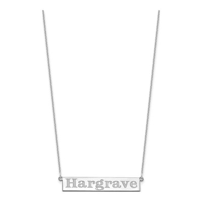 14K White Gold Personalized Name Bar Necklace – view 2