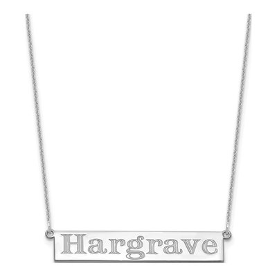 14K White Gold Personalized Name Bar Necklace