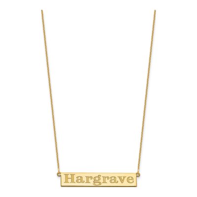 14K Yellow Gold Personalized Name Bar Necklace – view 2