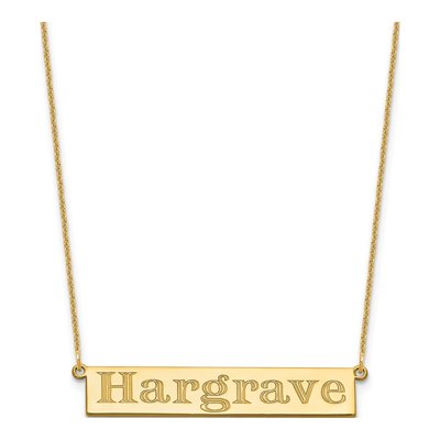 14K Yellow Gold Personalized Name Bar Necklace