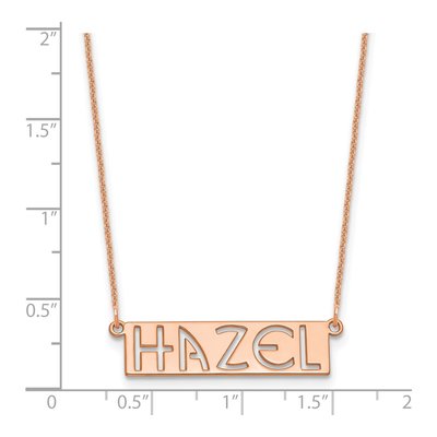 14K Rose Gold Cut-Out Name Bar Necklace – view 3