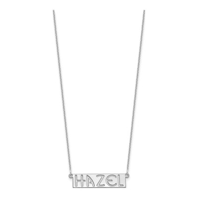 14K White Gold Personalized Name Bar Necklace – view 2