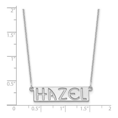 14K White Gold Personalized Name Bar Necklace – view 3