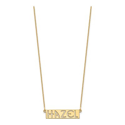 14K Yellow Gold Personalized Name Bar Necklace – view 2