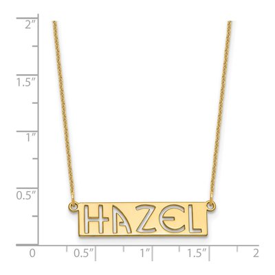 14K Yellow Gold Personalized Name Bar Necklace – view 3