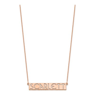 14K Rose Gold Personalized Name Bar Necklace – view 2