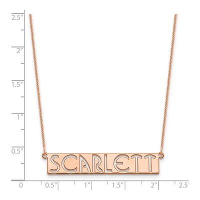 14K Rose Gold Personalized Name Bar Necklace – view 3