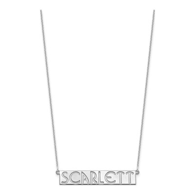 14K White Gold Personalized Name Bar Necklace – view 2