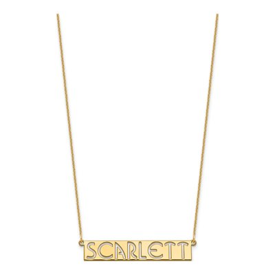 14K Yellow Gold Personalized Name Bar Necklace – view 2