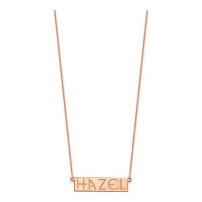 14K Rose Gold Personalized Name Bar Necklace – view 2