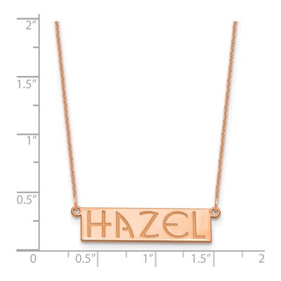 14K Rose Gold Personalized Name Bar Necklace – view 3
