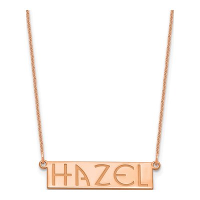 14K Rose Gold Personalized Name Bar Necklace