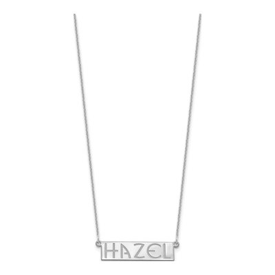 14K White Gold Personalized Name Bar Necklace – view 2