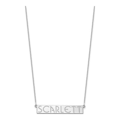 14K White Gold Personalized Name Bar Necklace – view 2