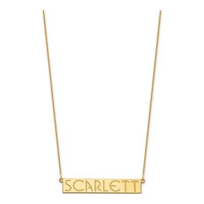 14K Yellow Gold Personalized Name Bar Necklace – view 2