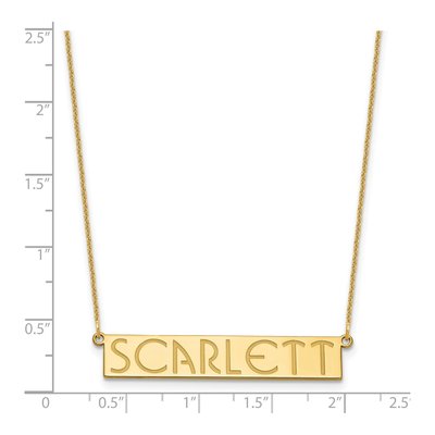 14K Yellow Gold Personalized Name Bar Necklace – view 3