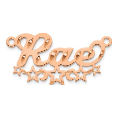 Rose Gold-Plated Sterling Silver Personalized Star Name Plate Pendant – view 2