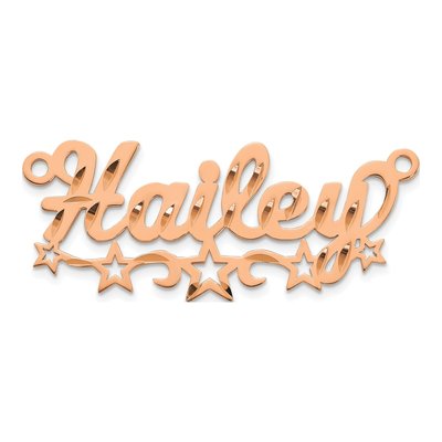 Rose Gold-Plated Sterling Silver Personalized Star Name Plate Pendant