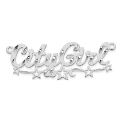 14K White Gold Personalized Name Plate Pendant – view 4