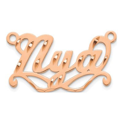 14K Rose Gold Personalized Sunglass Name Plate Pendant – view 2