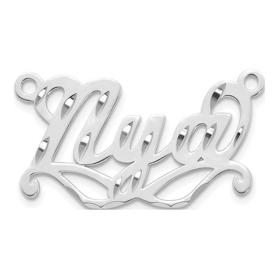 14K White Gold Personalized Sunglass Name Plate Pendant – view 2