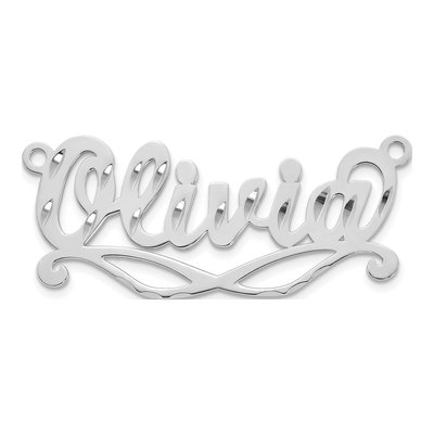 14K White Gold Personalized Sunglass Name Plate Pendant