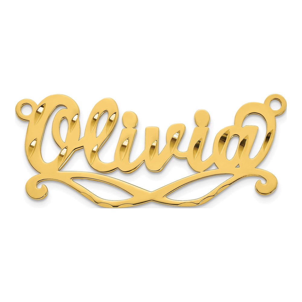 14K Yellow Gold Diamond-Cut Sunglass Name Plate