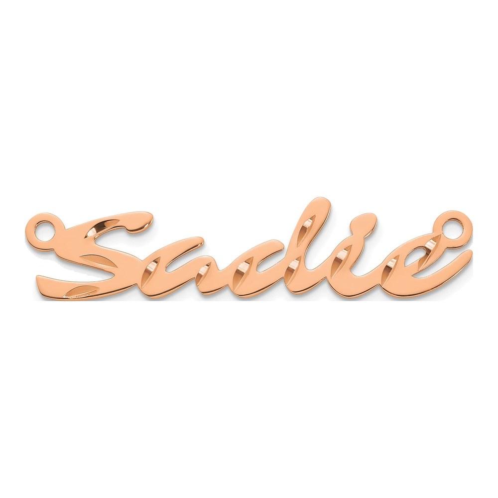 Sterling Silver/rose-Plated Diamond-Cut Name Plate