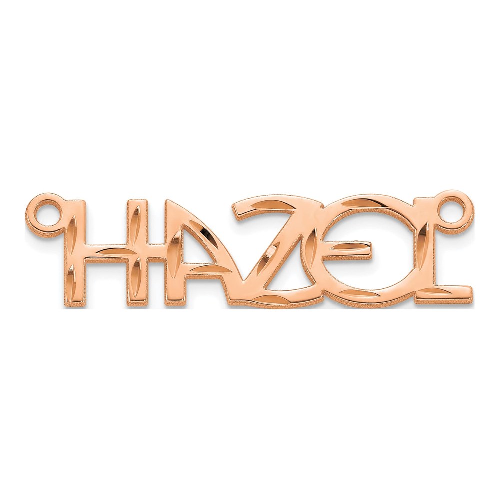 14K Rose Gold Diamond-Cut Name Plate