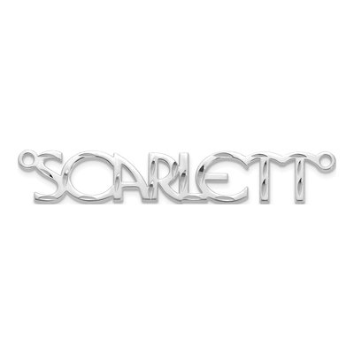 14K White Gold Personalized Diamond-Cut Name Plate Pendant – view 4