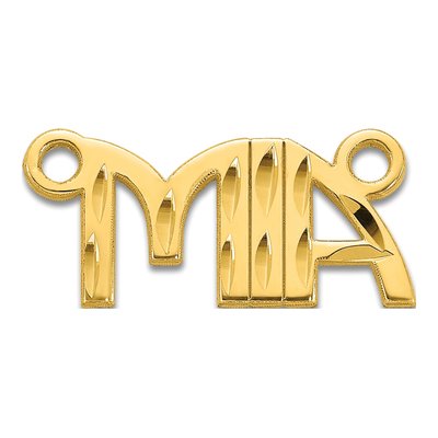 14K Yellow Gold Diamond-Cut Name Plate Pendant – view 2