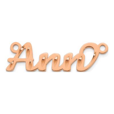 14K Rose Gold Diamond-Cut Name Plate Pendant – view 2