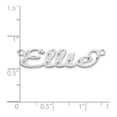 14K White Gold Personalized Diamond-Cut Name Plate Pendant – view 5