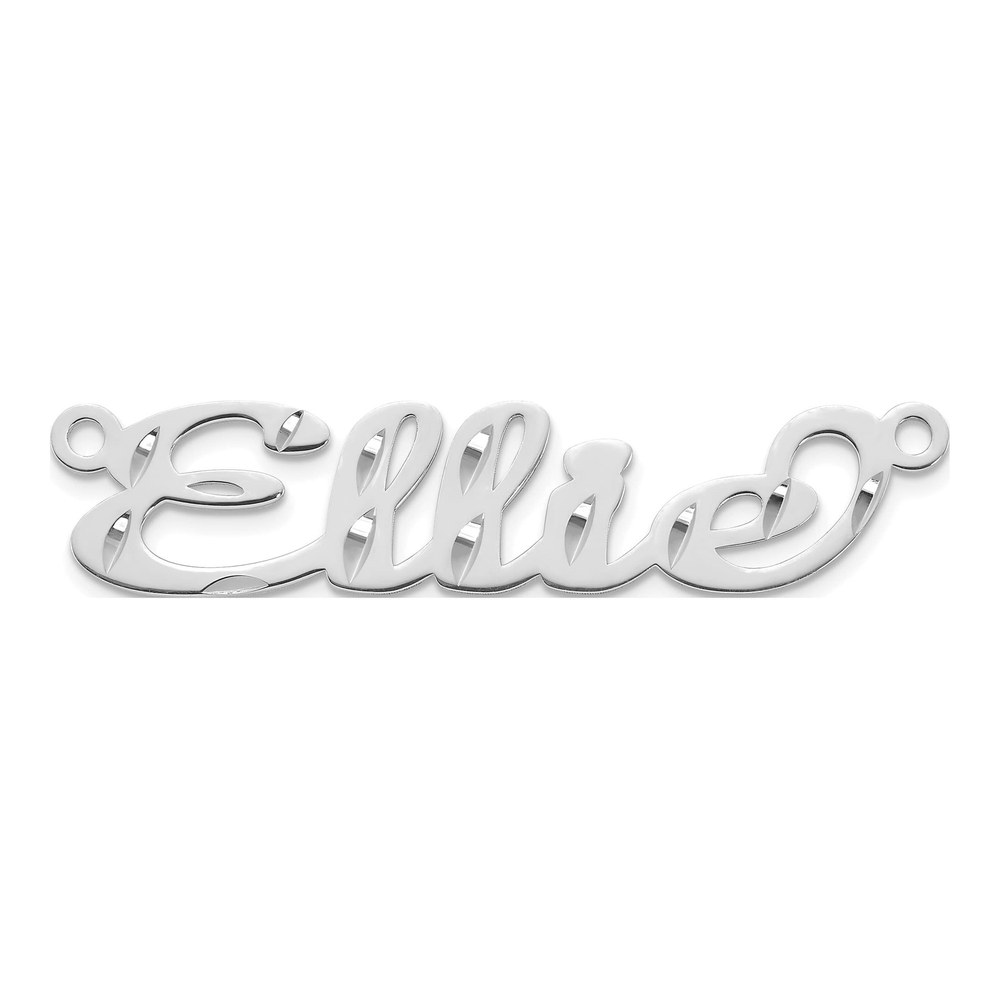 14K White Gold Rhodium-Plated Diamond-Cut Name Plate