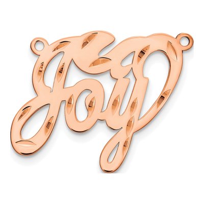 14K Rose Gold Personalized Name Plate Pendant – view 2