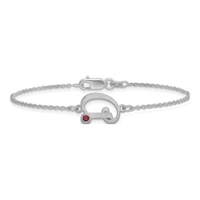 14K White Gold Personalized Initial Birthstone Bracelet – view 3