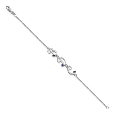 14K White Gold Personalized Initial Birthstone Bracelet – view 5